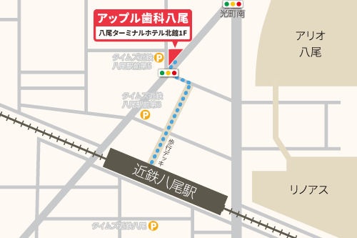 近鉄八尾駅からのアクセス