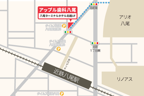 アリオ八尾バスロータリーからのアクセス
