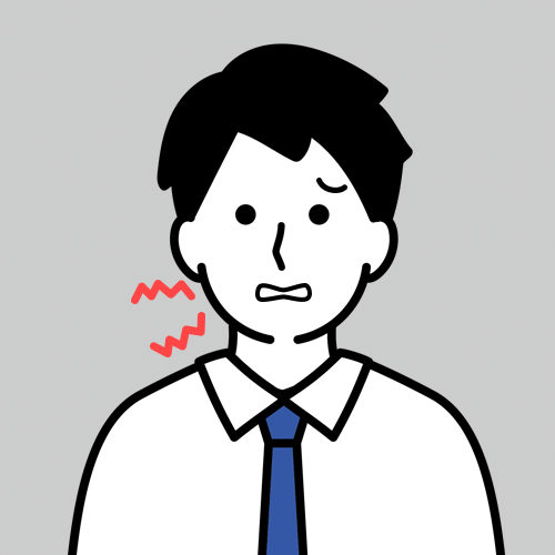 日中に無意識で食いしばる男性