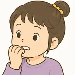 爪噛みの図