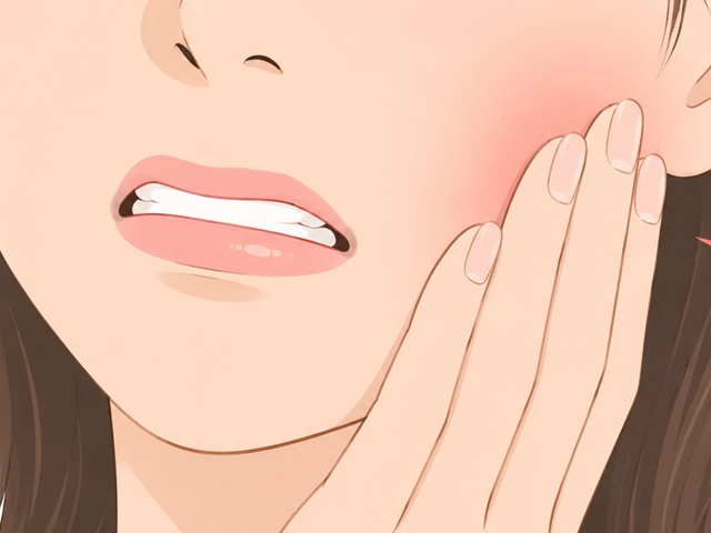 上の親知らずが下の歯ぐきや頬に当たって痛みを感じる女性